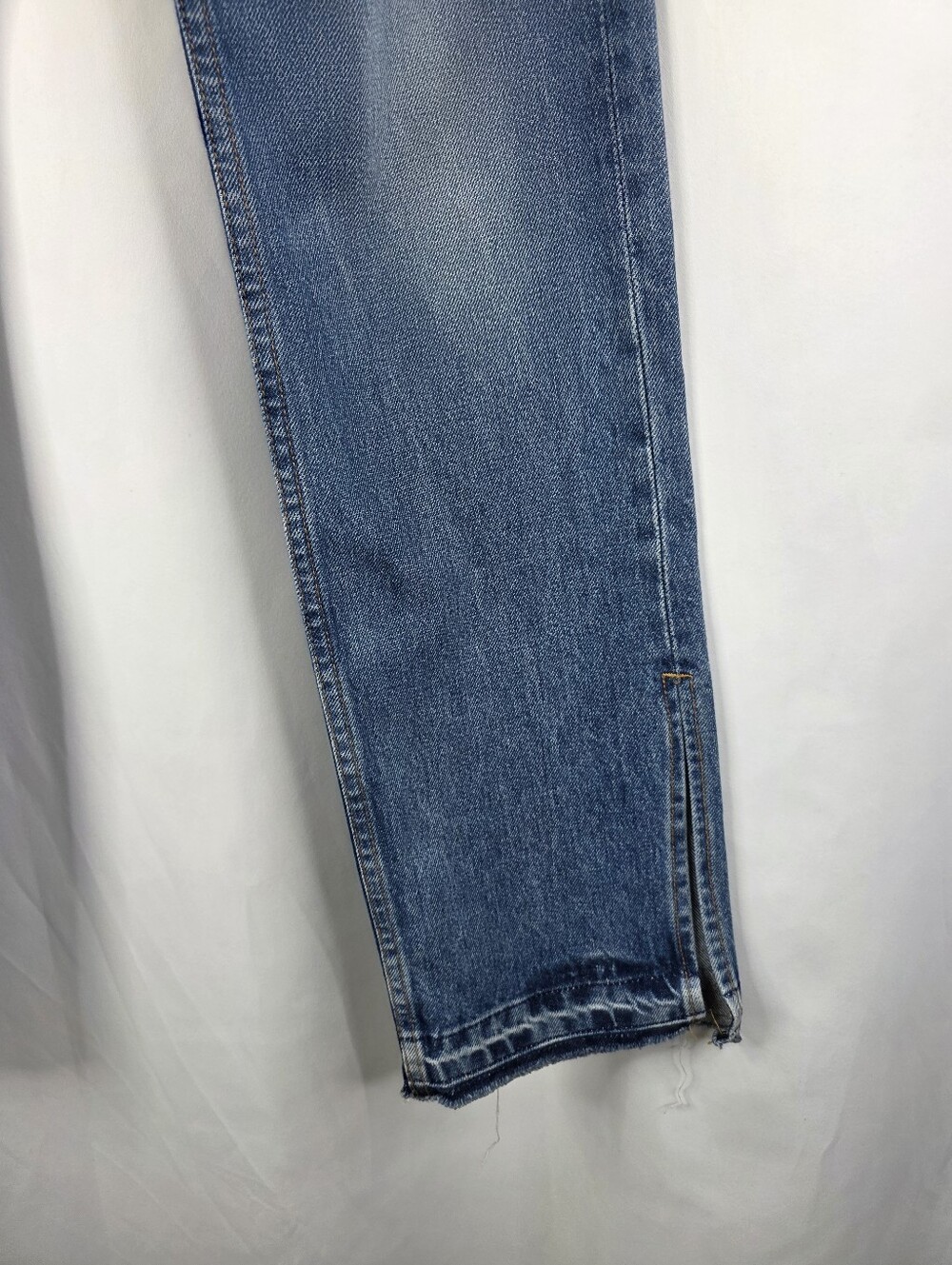 EB Denim Women's Size 27 High Rise Straight Leg Denim Jeans Split Hem Button Fly - Picture 7 of 16
